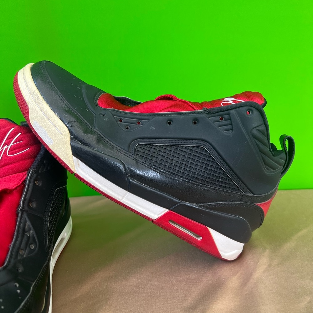 Nike Air Jordan Flight Black Red Men’s Sneakers Size 9 No Laces - Picture 7 of 10